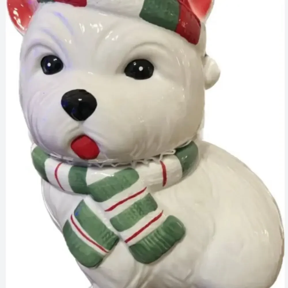 Sleigh Bell Bistro Cookie‎ Jar Dog